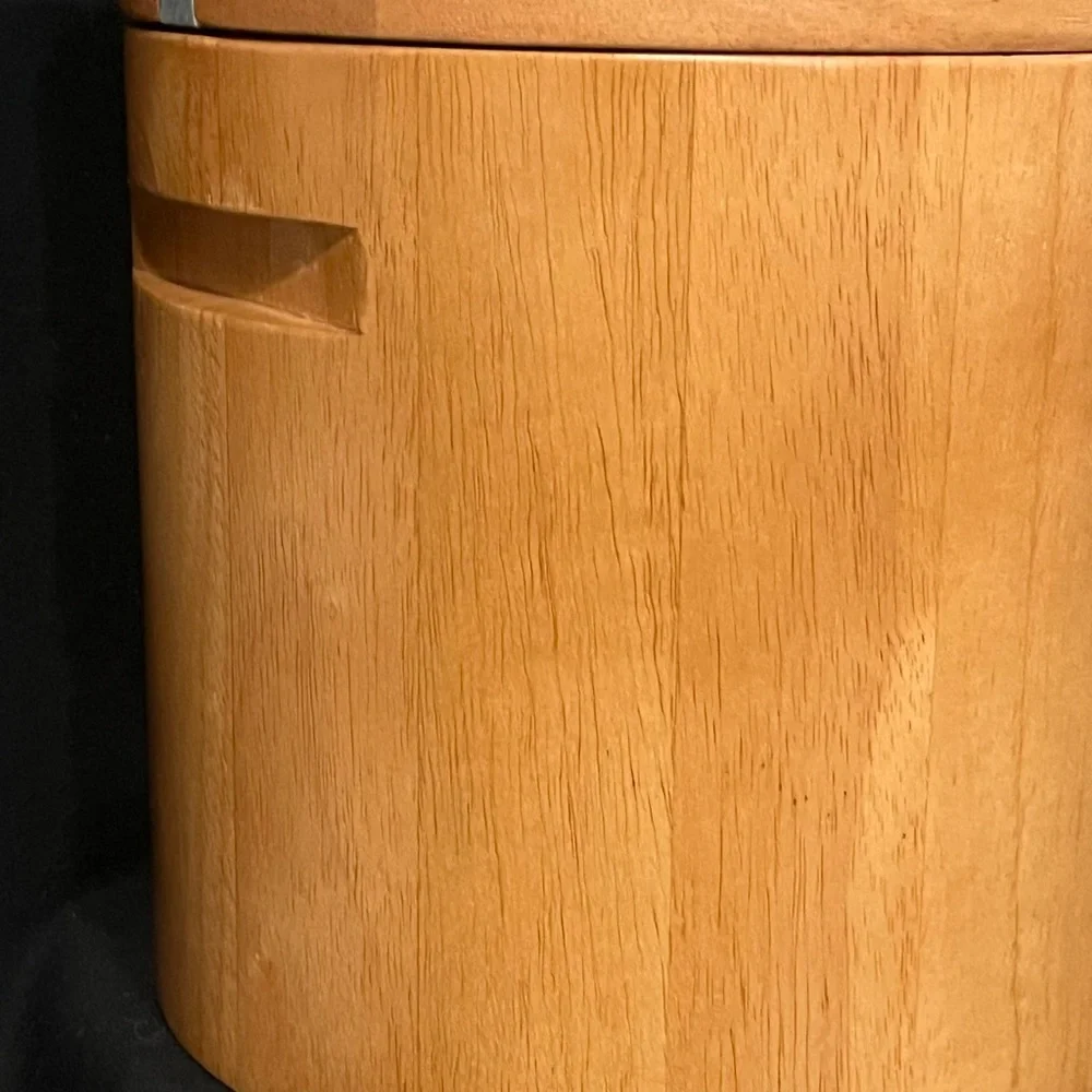 Crate&Barrel cherrywood MCM style ice bucket